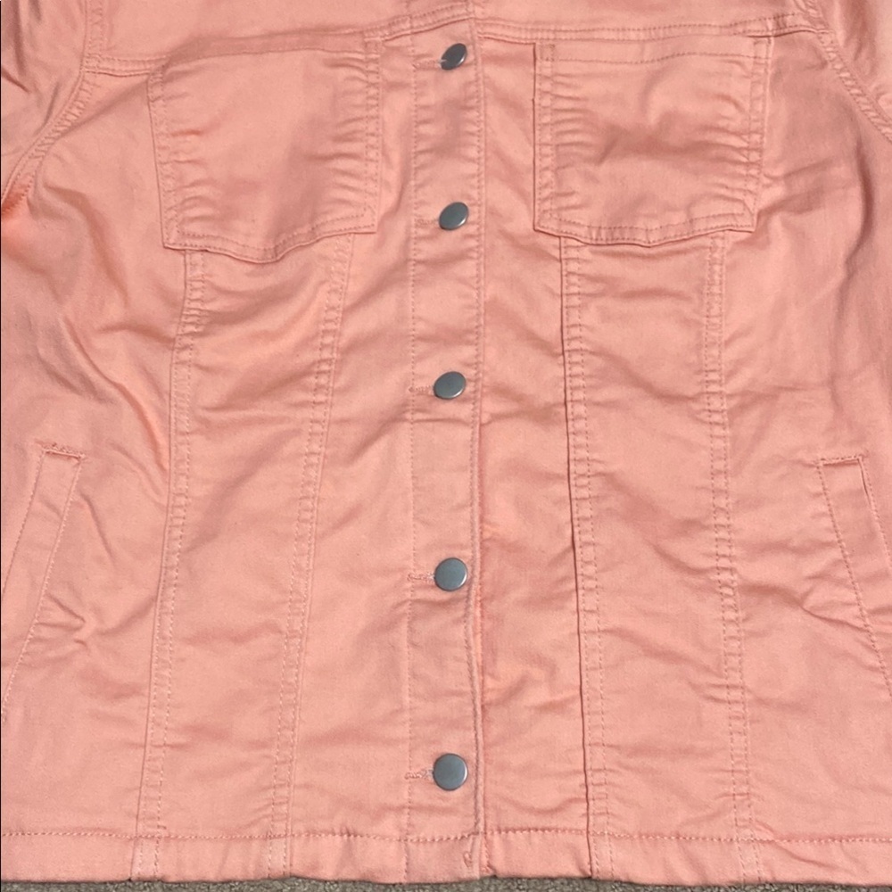 Blair Pink Jean Jacket with Textured Fabric - Picture 3 of 13